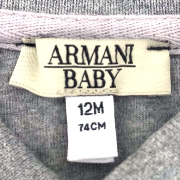 Giorgio Armani Baby Preppy Nautical Logo Spellout Long Sleeve Polo Shirt - Picture 9 of 12